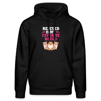Hund Rettung Tierrechte Tierrettung Tierheim - Stanley/Stella Unisex Bio-Hoodie DRUMMER  - Schwarz - Vorne - Marisol (170cm) & Nik (191cm)