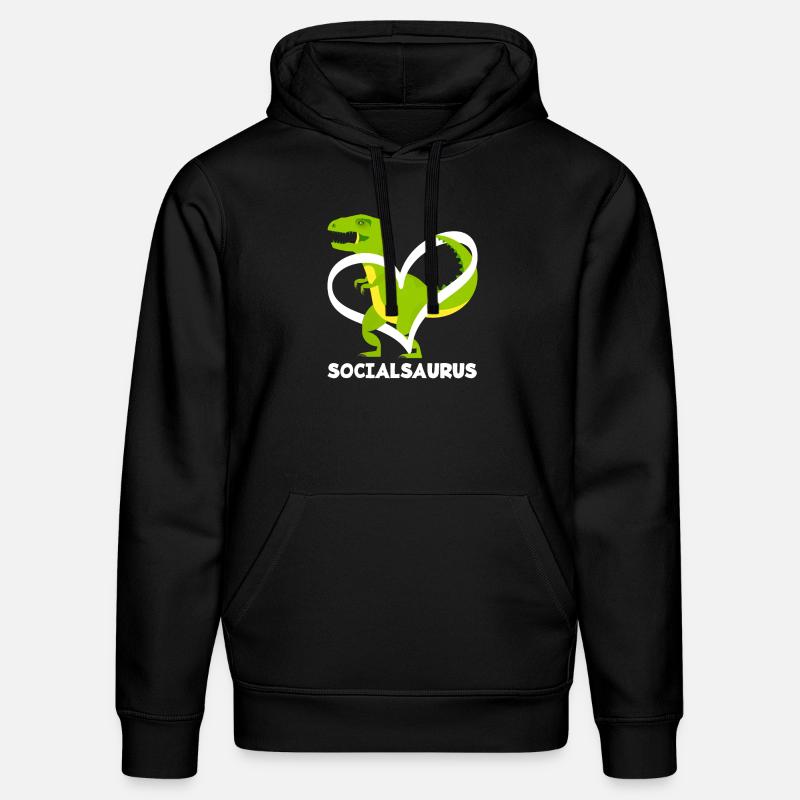Socialsaurus Dinosaure Coeur - Sweat à capuche bio DRUMMER Stanley/Stella Unisexe - noir