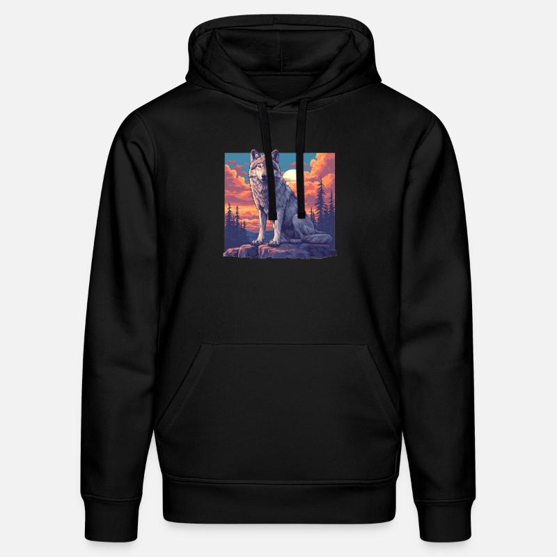 Wölfe Wolf - Stanley/Stella Unisex Bio-Hoodie DRUMMER - Schwarz