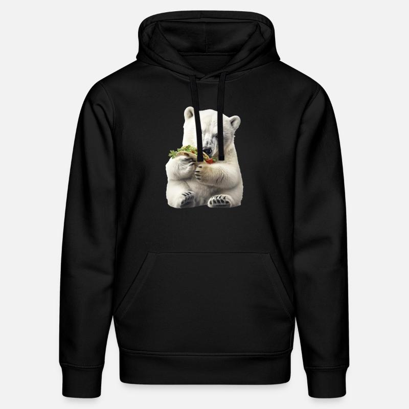 Ours blanc - Sweat à capuche bio DRUMMER Stanley/Stella Unisexe - noir