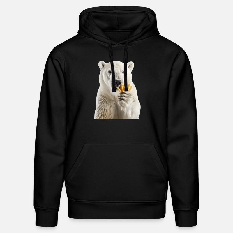 Ours blanc - Sweat à capuche bio DRUMMER Stanley/Stella Unisexe - noir