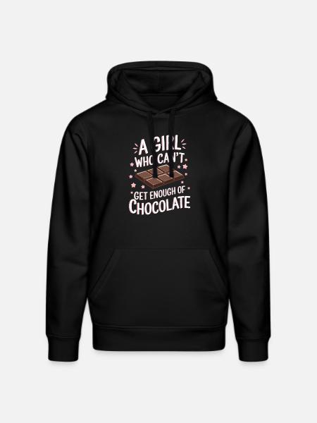 Chocolat Dicton Drôle Cadeau Chocolat - Sweat à capuche bio DRUMMER Stanley/Stella Unisexe - noir