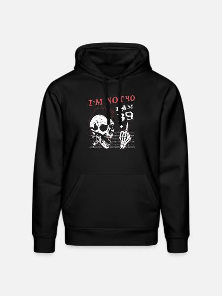 Ho 39 anni e più il dito medio - 40° compleanno - Felpa con cappuccio ecologica unisex DRUMMER di Stanley/Stella - nero