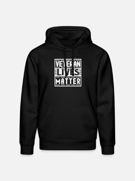 Veteran Lives Matter - Stanley/Stella DRUMMER Unisex Organic Hoodie - black