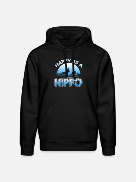 Happy As A Hippo - Stanley/Stella DRUMMER Unisex Organic Hoodie - black