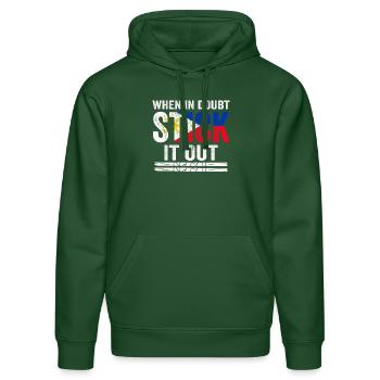 Arnis Eskrima Kali Philippinische FMA - Stanley/Stella Unisex Bio-Hoodie DRUMMER  - Flaschengrün - Vorne - Liana (172cm) & Jaron (178cm)