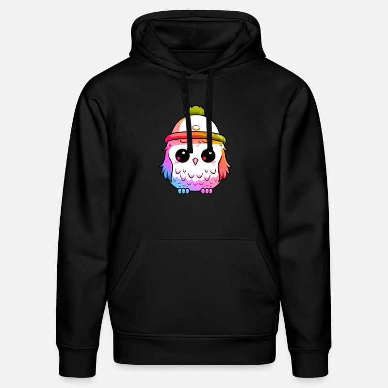 Eule Winter Tier Bunt Comic - Stanley/Stella Unisex Bio-Hoodie DRUMMER  - Schwarz
