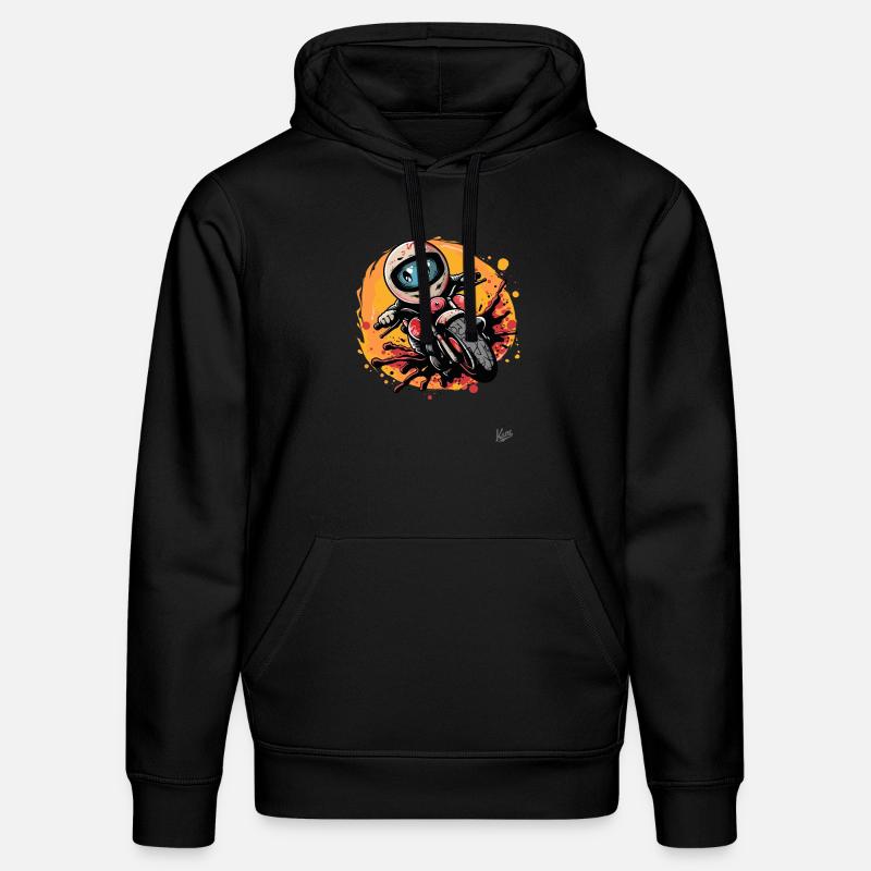 Süßes Motorrad-Comic - Stanley/Stella Unisex Bio-Hoodie DRUMMER  - Schwarz