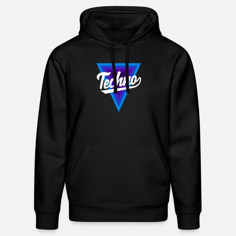 Techno Lover Triangle Design - Stanley/Stella DRUMMER Unisex Organic Hoodie - black