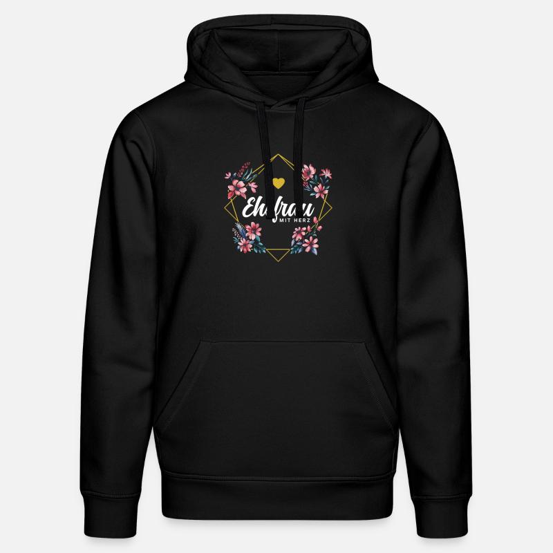 Ehefrau mit Herz - Stanley/Stella Unisex Bio-Hoodie DRUMMER  - Schwarz