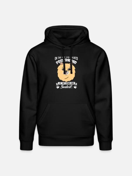 God Created Pomeranian - Stanley/Stella DRUMMER Unisex Organic Hoodie - black