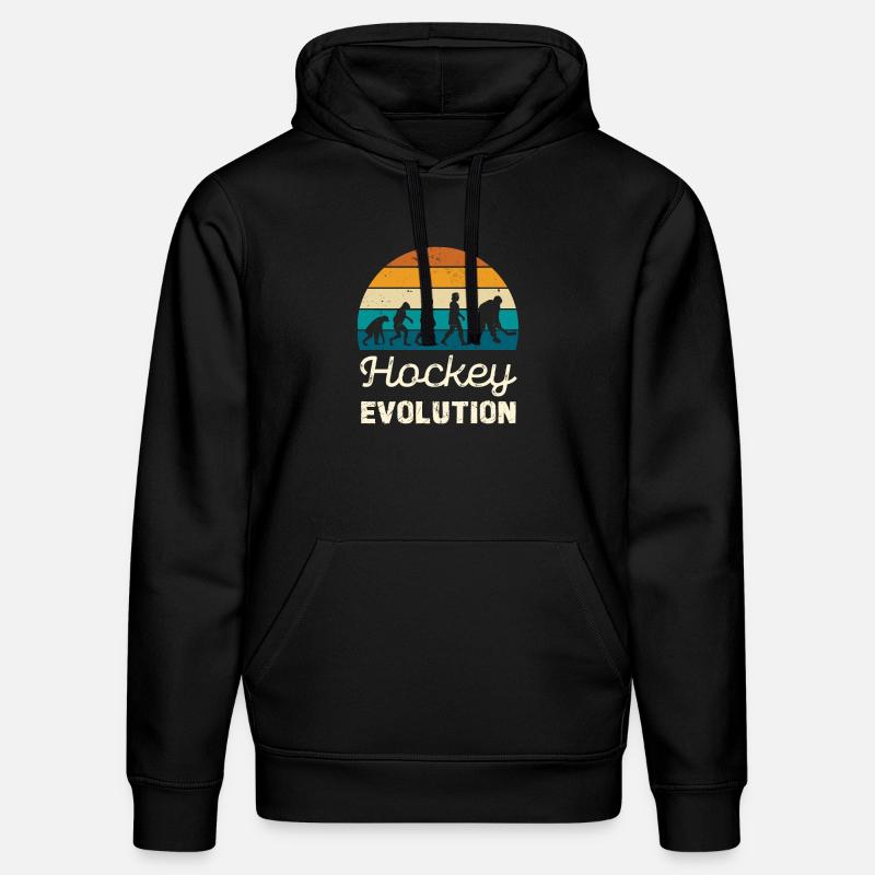 Hockey Evolution Retro Illustration - Stanley/Stella Unisex Bio-Hoodie DRUMMER  - Schwarz