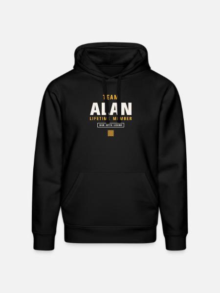 Team Alan Lifetime Member Funny Name Alan - Stanley/Stella DRUMMER Unisex Organic Hoodie - black