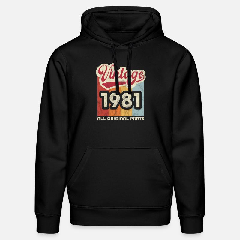 Millésime 1981 - Sweat à capuche bio DRUMMER Stanley/Stella Unisexe - noir