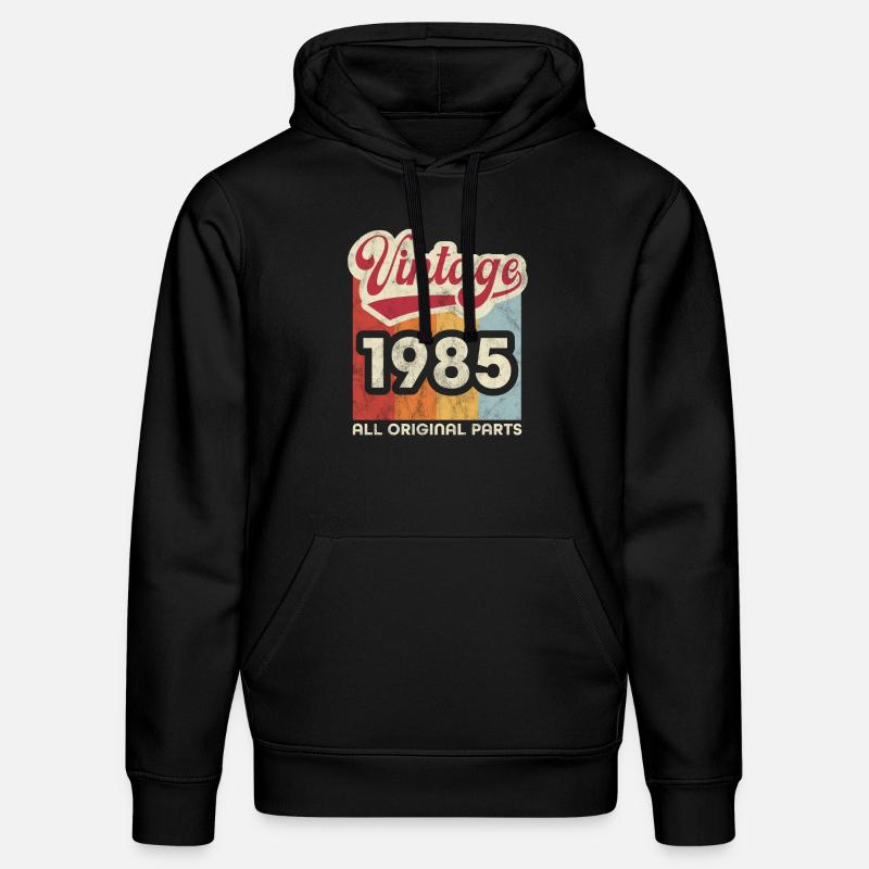 Millésime 1985 - Sweat à capuche bio DRUMMER Stanley/Stella Unisexe - noir