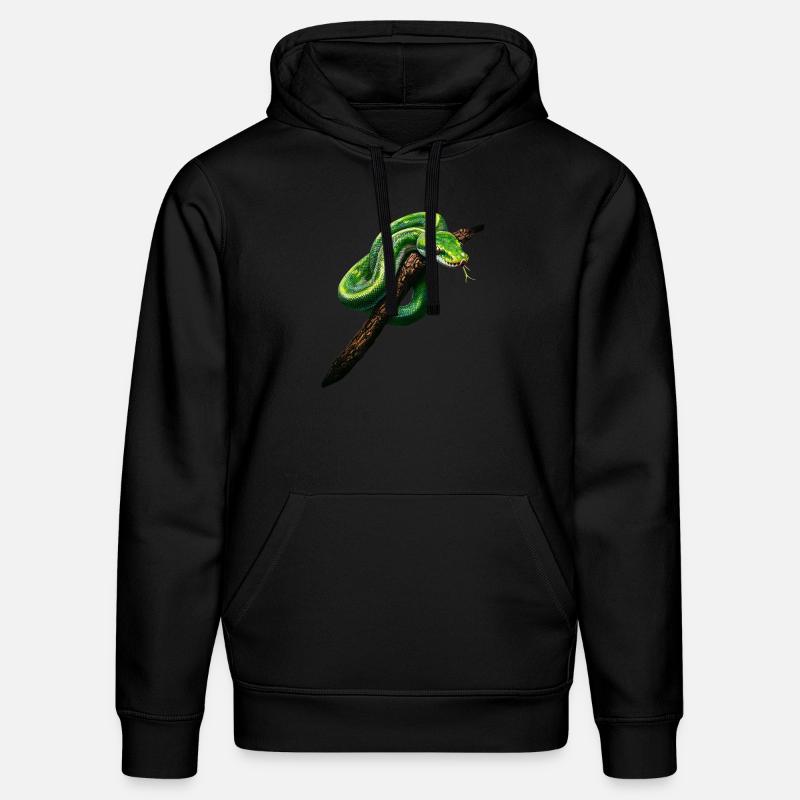 Grüner Baumpython Schlangen Liebhaber Terrarium - Stanley/Stella Unisex Bio-Hoodie DRUMMER  - Schwarz