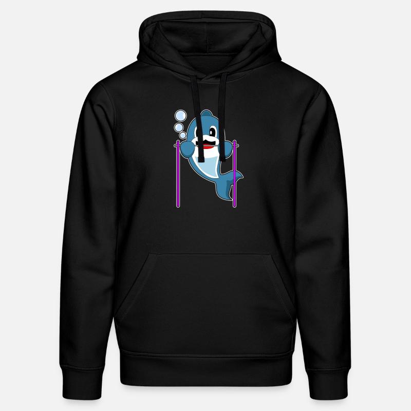 Dolphin Bodybuilder Pull-ups - Stanley/Stella DRUMMER Unisex Organic Hoodie - black