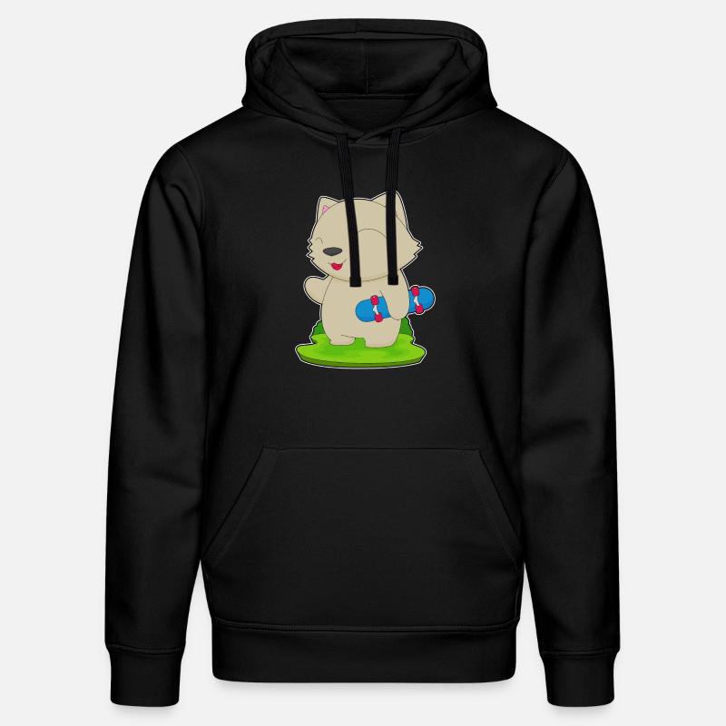 Chat Skater Skateboard - Sweat à capuche bio DRUMMER Stanley/Stella Unisexe - noir