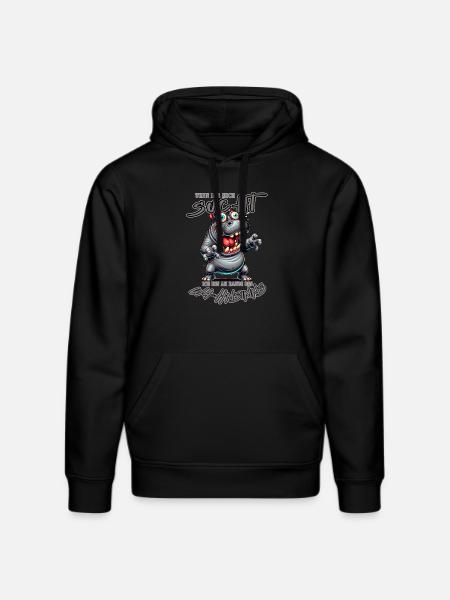 Crazy hippo on the verge of madness comic book style - Stanley/Stella DRUMMER Unisex Organic Hoodie - black