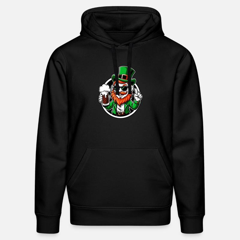 Leprechaun & Beer - Saint-Patrick - Irlande - Sweat à capuche bio DRUMMER Stanley/Stella Unisexe - noir