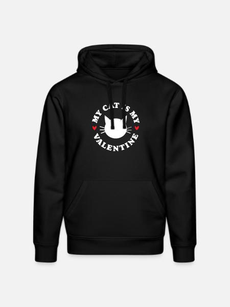 Mon chat est mon Valentin - Sweat à capuche bio DRUMMER Stanley/Stella Unisexe - noir