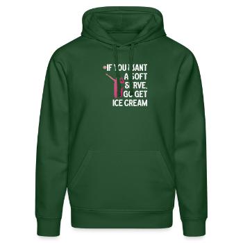 Wenn Sie ein Softeis wollen, holen Sie sich Eis - Stanley/Stella Unisex Bio-Hoodie DRUMMER  - Flaschengrün - Vorne - Liana (172cm) & Jaron (178cm)