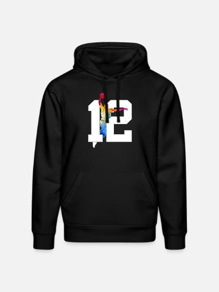 NUMBER 12 BASKETBALL 12TH BIRTHDAY - Stanley/Stella DRUMMER Unisex Organic Hoodie - black