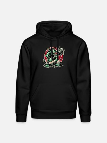 Nasty Goblin with Big Hammer - Stanley/Stella DRUMMER Unisex Organic Hoodie - black