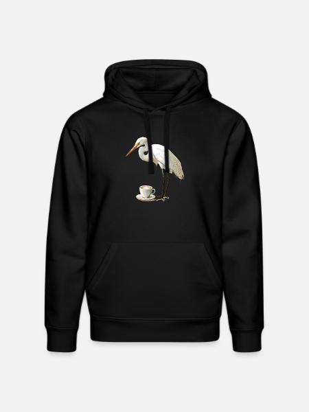Reiher Vogel Kaffee - Stanley/Stella Unisex Bio-Hoodie DRUMMER - Schwarz