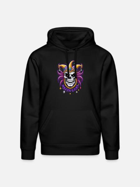 Mardi Gras - Carnival - Skull - Gift - Stanley/Stella DRUMMER Unisex Organic Hoodie - black