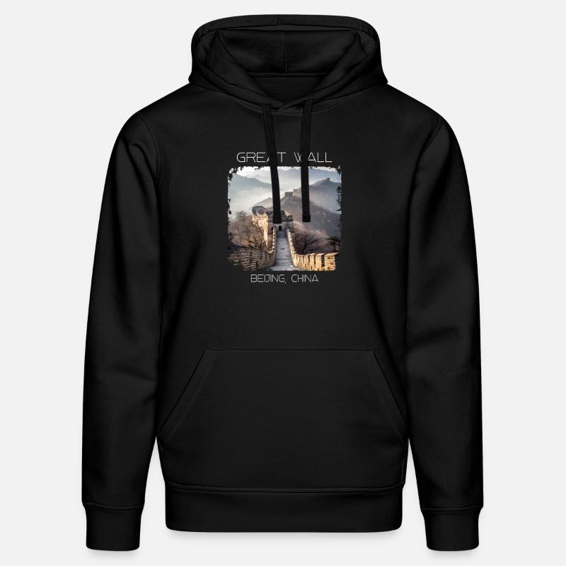 Große Mauer - Stanley/Stella Unisex Bio-Hoodie DRUMMER  - Schwarz