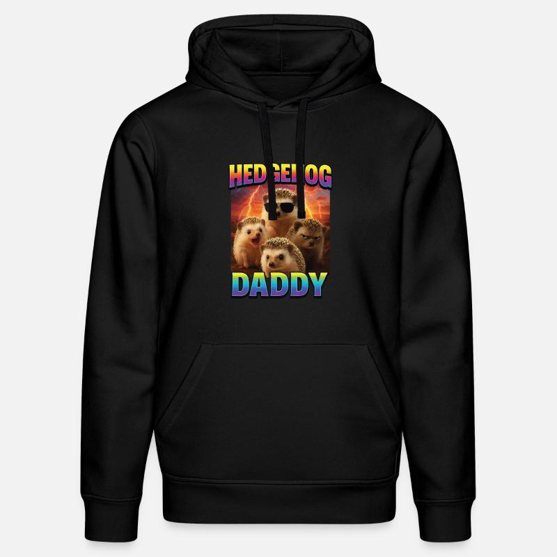 Igel Papa - Stanley/Stella Unisex Bio-Hoodie DRUMMER - Schwarz