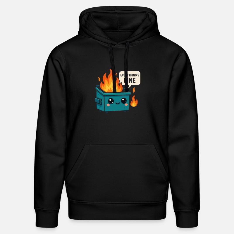 Dumpster Fire Meme - Stanley/Stella Unisex Bio-Hoodie DRUMMER  - Schwarz