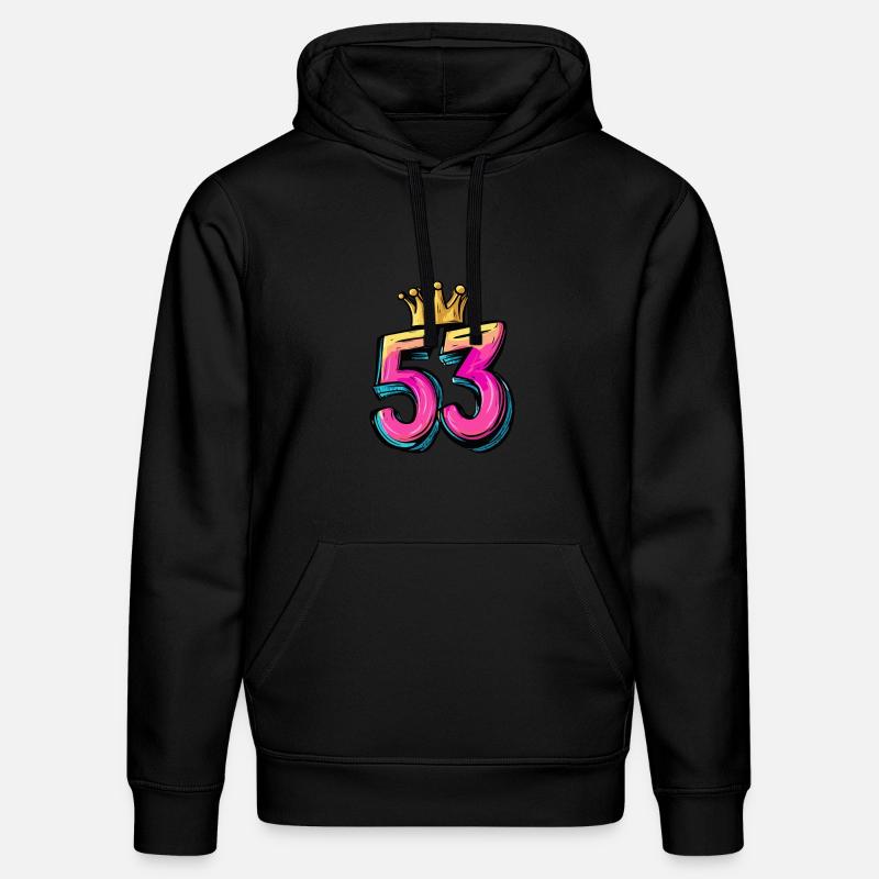 Couronne à 53 chiffres - Sweat à capuche bio DRUMMER Stanley/Stella Unisexe - noir