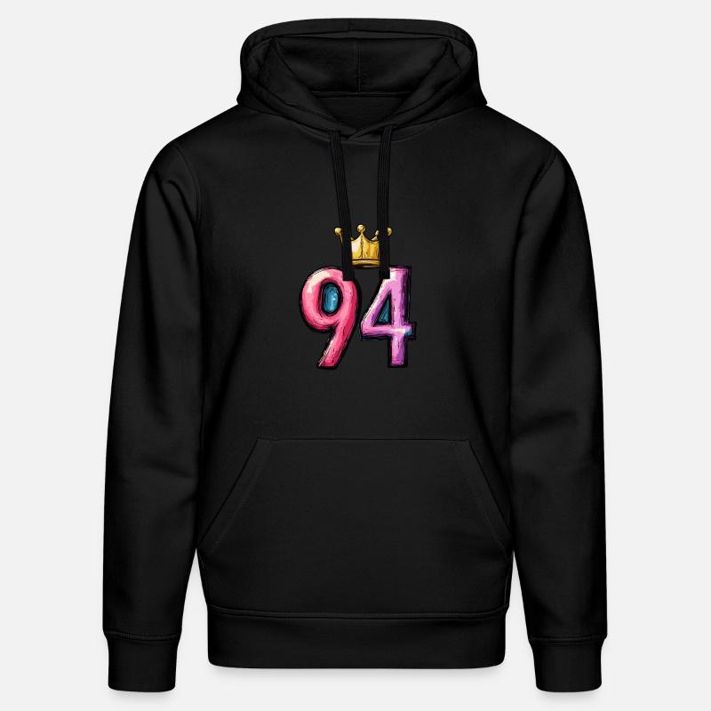 Couronne à 94 chiffres - Sweat à capuche bio DRUMMER Stanley/Stella Unisexe - noir
