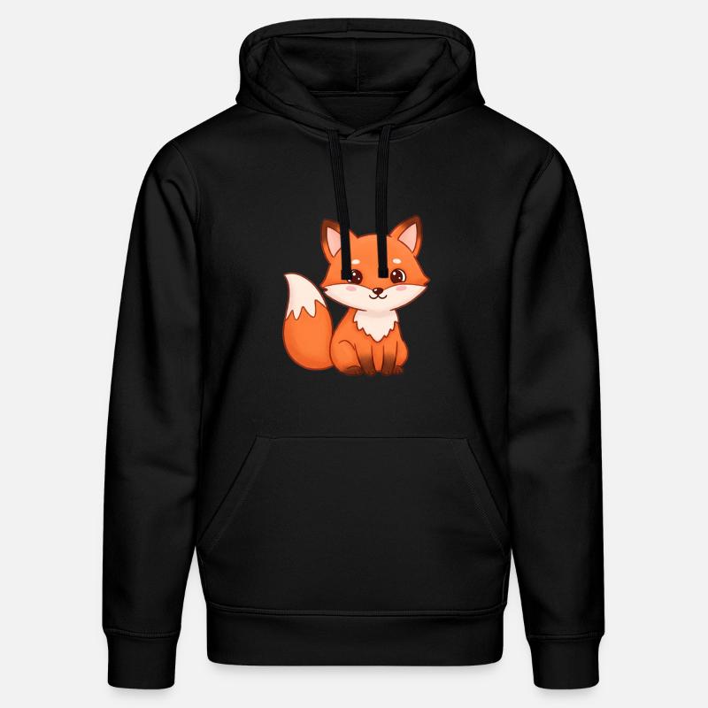 Dessin animé animalier renard - Sweat à capuche bio DRUMMER Stanley/Stella Unisexe - noir