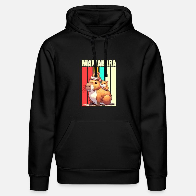 Mamabara Mutter Capybara - Stanley/Stella Unisex Bio-Hoodie DRUMMER  - Schwarz