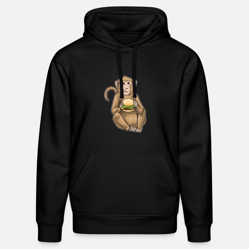 Affe Cheeseburger - Stanley/Stella Unisex Bio-Hoodie DRUMMER  - Schwarz