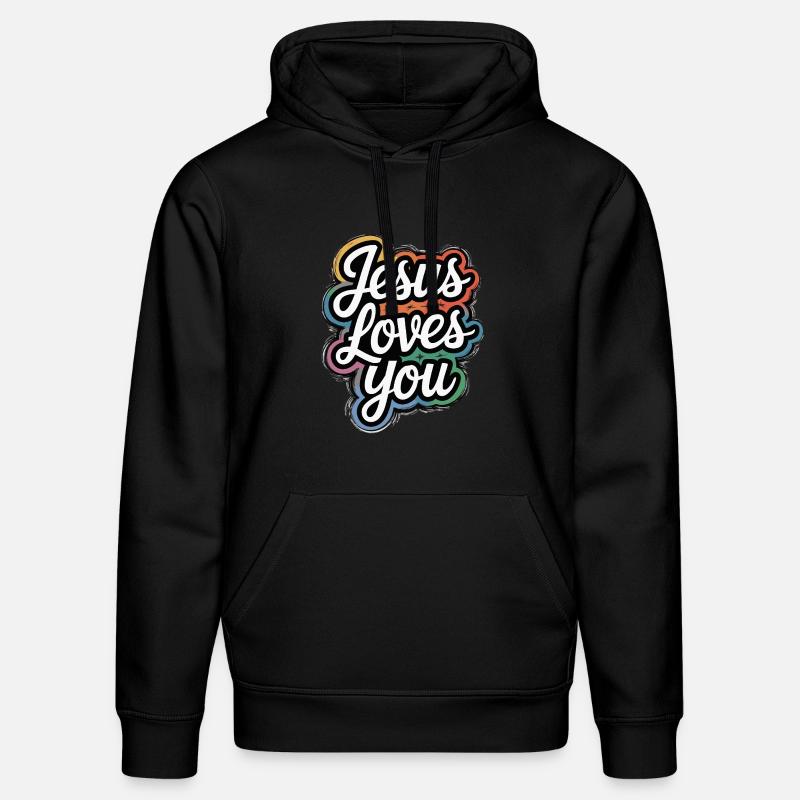 Jésus vous aime ! - Sweat à capuche bio DRUMMER Stanley/Stella Unisexe - noir