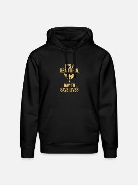 Det er en vakker dag å redde liv - Stanley/Stella DRUMMER økologisk unisex-hettegenser - svart