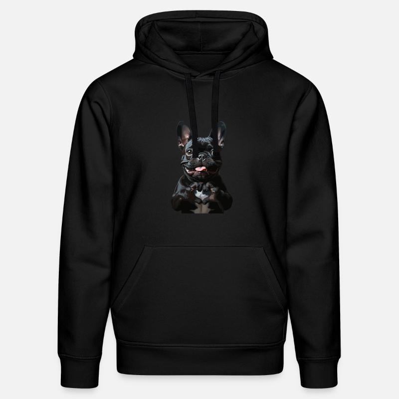 Look mignon de bouledogue français - Sweat à capuche bio DRUMMER Stanley/Stella Unisexe - noir