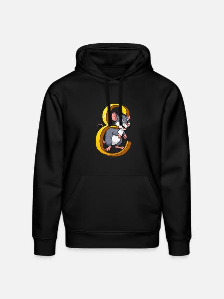 LETTER E - Stanley/Stella DRUMMER Unisex Organic Hoodie - black