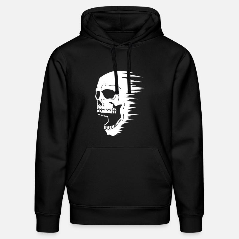 Crâne blanc et vitesse - Sweat à capuche bio DRUMMER Stanley/Stella Unisexe - noir