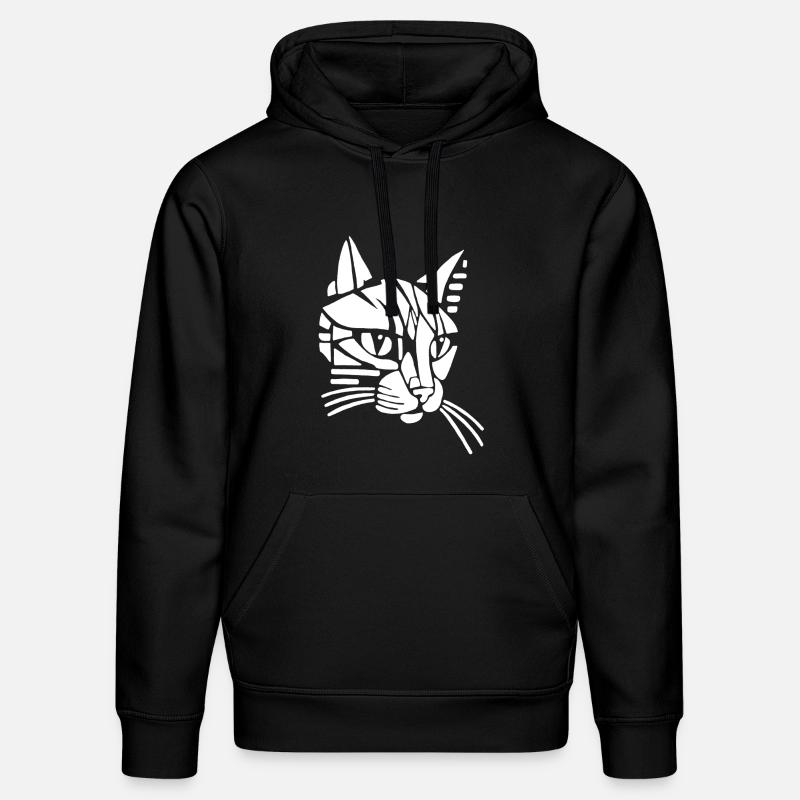 Chat tribal blanc - Sweat à capuche bio DRUMMER Stanley/Stella Unisexe - noir