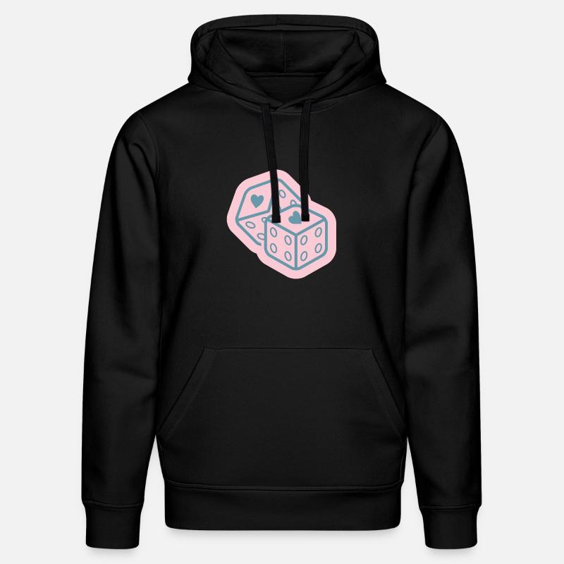 Conception des dés de cœur - Sweat à capuche bio DRUMMER Stanley/Stella Unisexe - noir