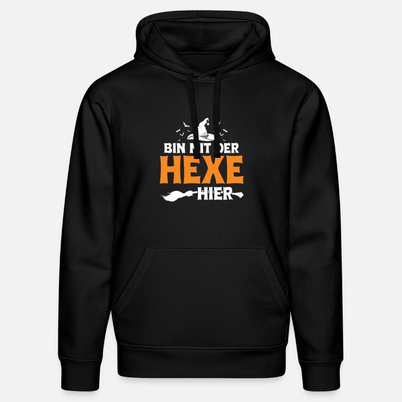 Bin mit der Hexe hier - Stanley/Stella Unisex Bio-Hoodie DRUMMER  - Schwarz