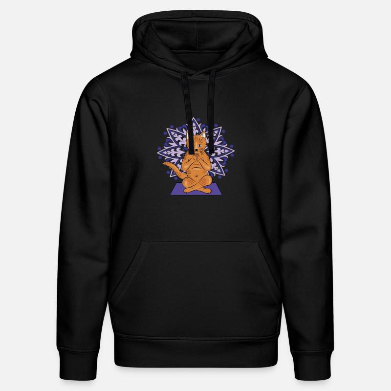 Mandala méditatif du chat - Sweat à capuche bio DRUMMER Stanley/Stella Unisexe - noir