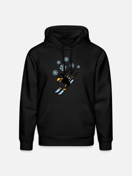 pinguin_ski_022011_d_3c - Stanley/Stella Unisex Bio-Hoodie DRUMMER - Schwarz