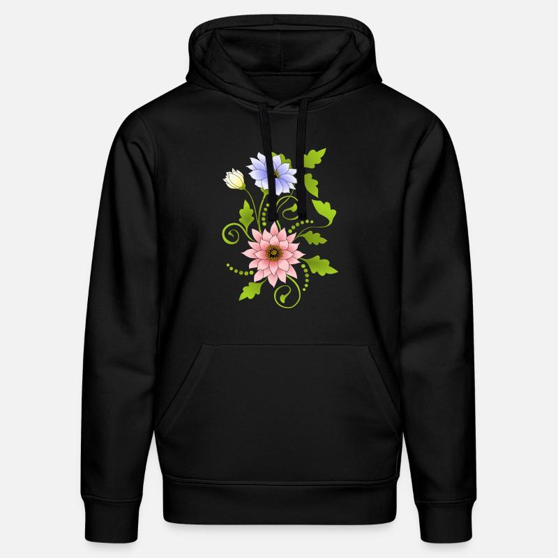 Blumen - Stanley/Stella Unisex Bio-Hoodie DRUMMER  - Schwarz