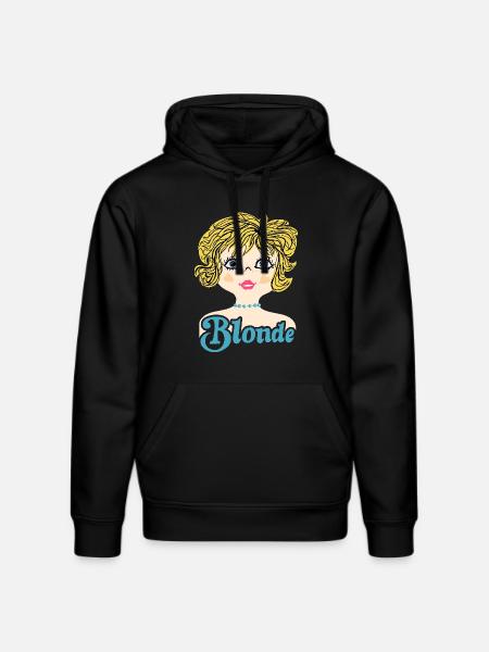 Retro Illustration Blonde - Stanley/Stella DRUMMER Unisex Organic Hoodie - black